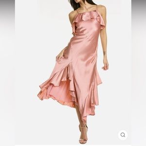 Cinq a Sept blush silk midi dress
